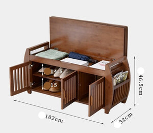 Shoe Cabinets Modern Bamboo Furniture Shoe Rack Organizer Storage Shelf Seat Cushion Schuhschränke