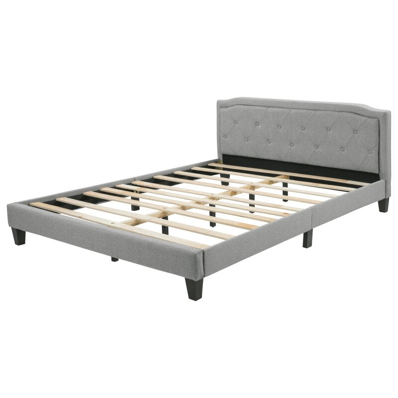 Double Bed Upholstered Bed With Slatted Frame Storage Space Beds