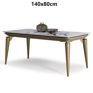  Italian Style  Luxury Marble Dining Room Table Stainless Steel Gold Base Esstisch