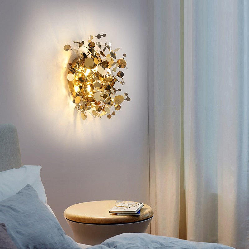 Wall Lamps Modern LED Stainless Steel Leaves Indoor  Wall Lights