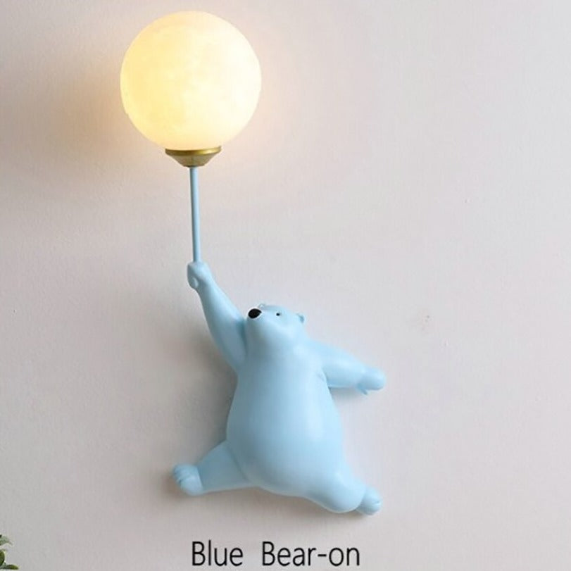 Children's Room Lighting LED Wall Lights Moon Cartoon Bear Wall Lights