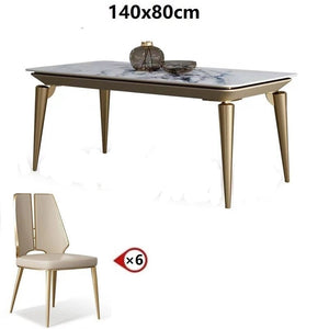 Dining Table Set Stainless Steel Gold Base New Kitchen & Dining Furniture Sets