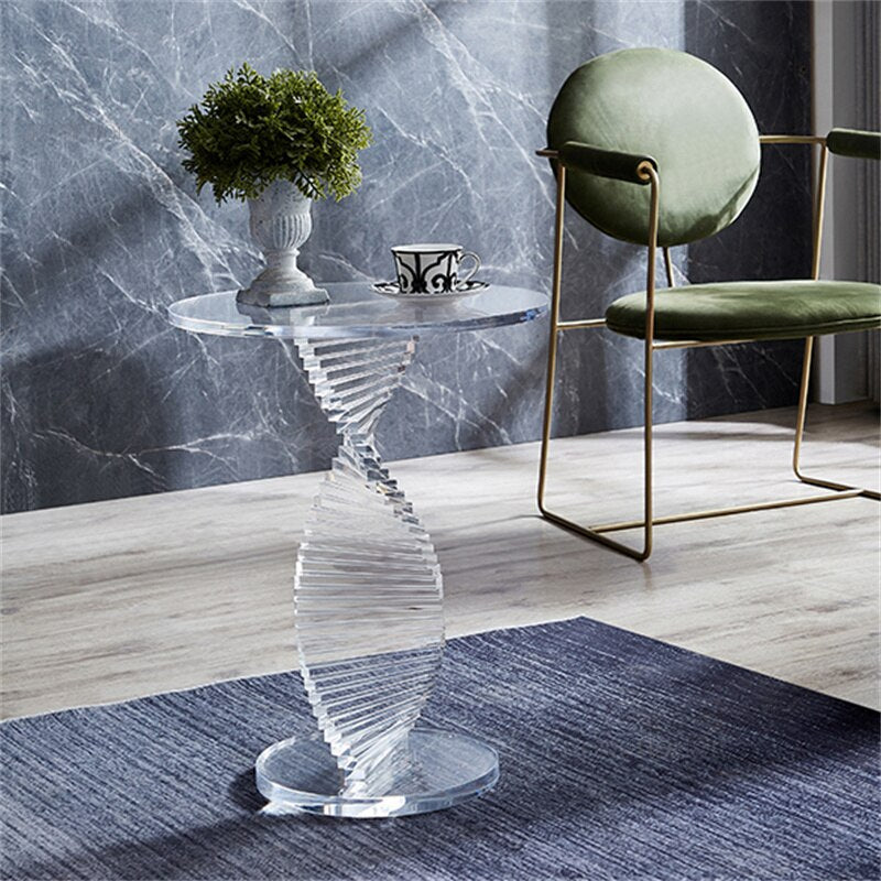 Coffee Table Transparent Couchtisch Luxury Creative Round Corner Ghost Table