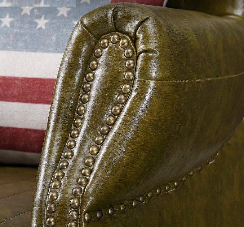 Sofa American Style Leather Sofas Living Room Cafe Bar Retro European Leather Sofas 2-Sitzer Sofas 3-Sitzer Sofas