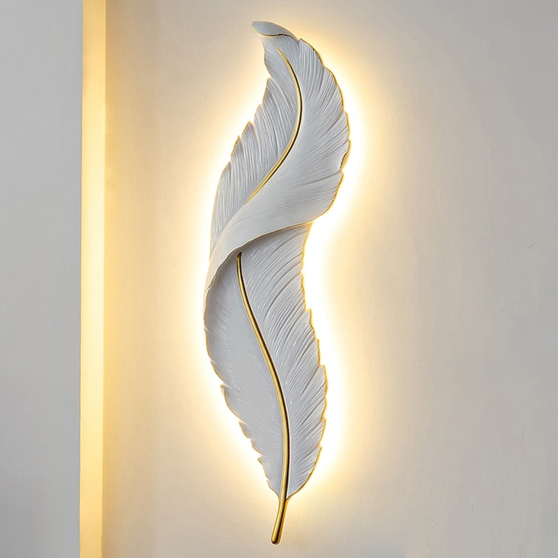 Wall Lamps Modern Feather Bedside LED Wall Lights