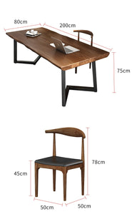 Table American Wood Sets Home Computer Desk Chair Office Furniture
