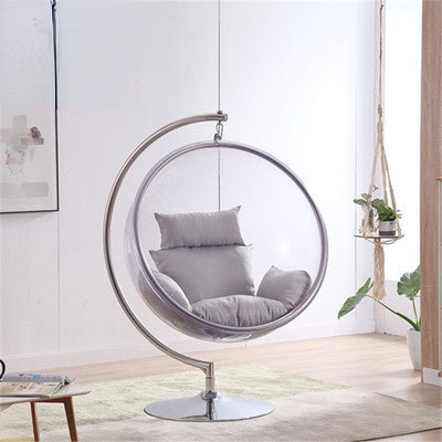 Ghost Chairs Transparent Hanging Chairs Swing Floor Stand Golden Acrylic Bubble Chair With Stand
