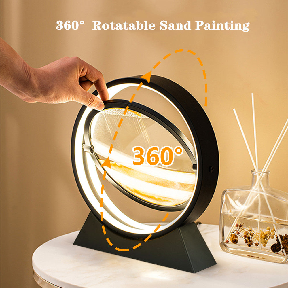 Moving Sand Art Table Lamp 3D Natural Landscape Flowing Sand Night Lights